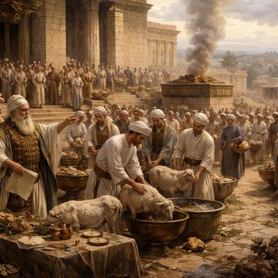 “And prepare yourselves by the houses of your fathers, after your courses, according to the writing of David king of Israel, and according to the writing of Solomon his son. And stand in the holy place according to the divisions of the families of the fathers of your brethren the people, and after the division of the families of the Levites. So kill the passover, and sanctify yourselves, and prepare your brethren, that they may do according to the word of the LORD by the hand of Moses.” (2 Chronicles 35:4-6, KJVA)
