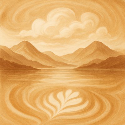 serene landscape with mountains and water