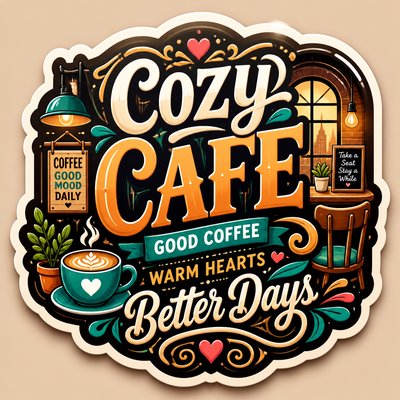 cozy cafe interior with warm lighting