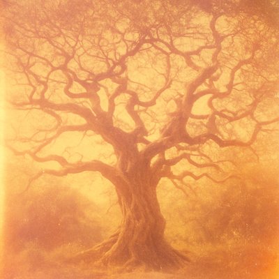 ancient tree with twisted branches