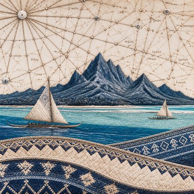 serene landscape with mountains and water