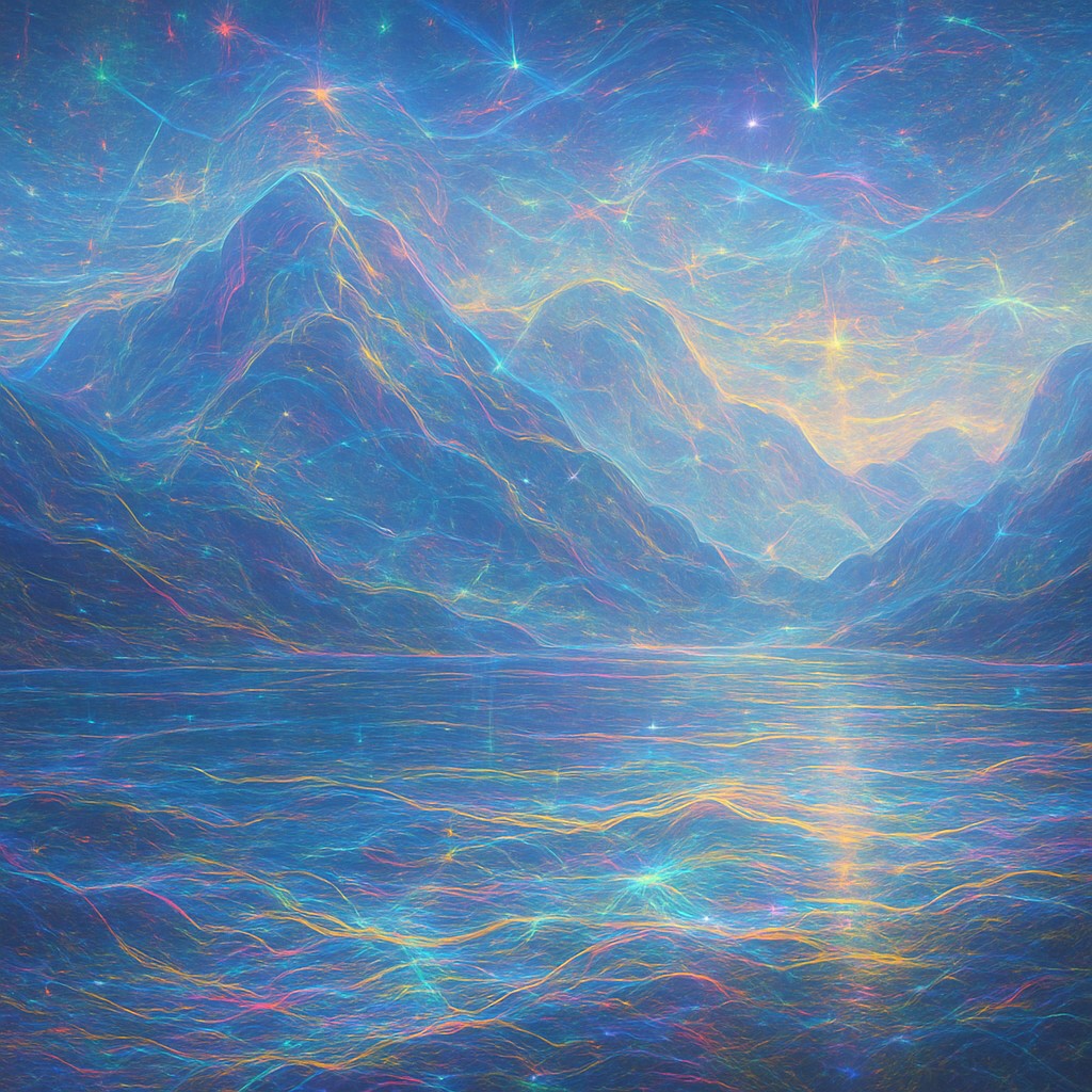 serene landscape with mountains and water