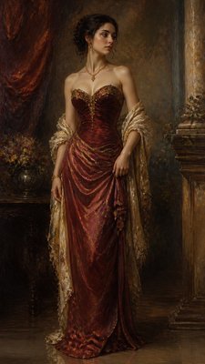 full-length portrait of an elegant figure