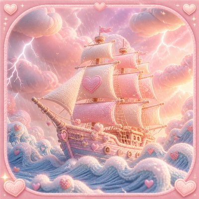 sailing ship on a stormy sea
