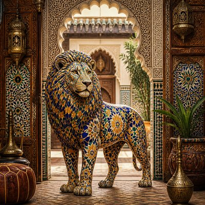 animal standing in natural pose — Moroccan Art Style