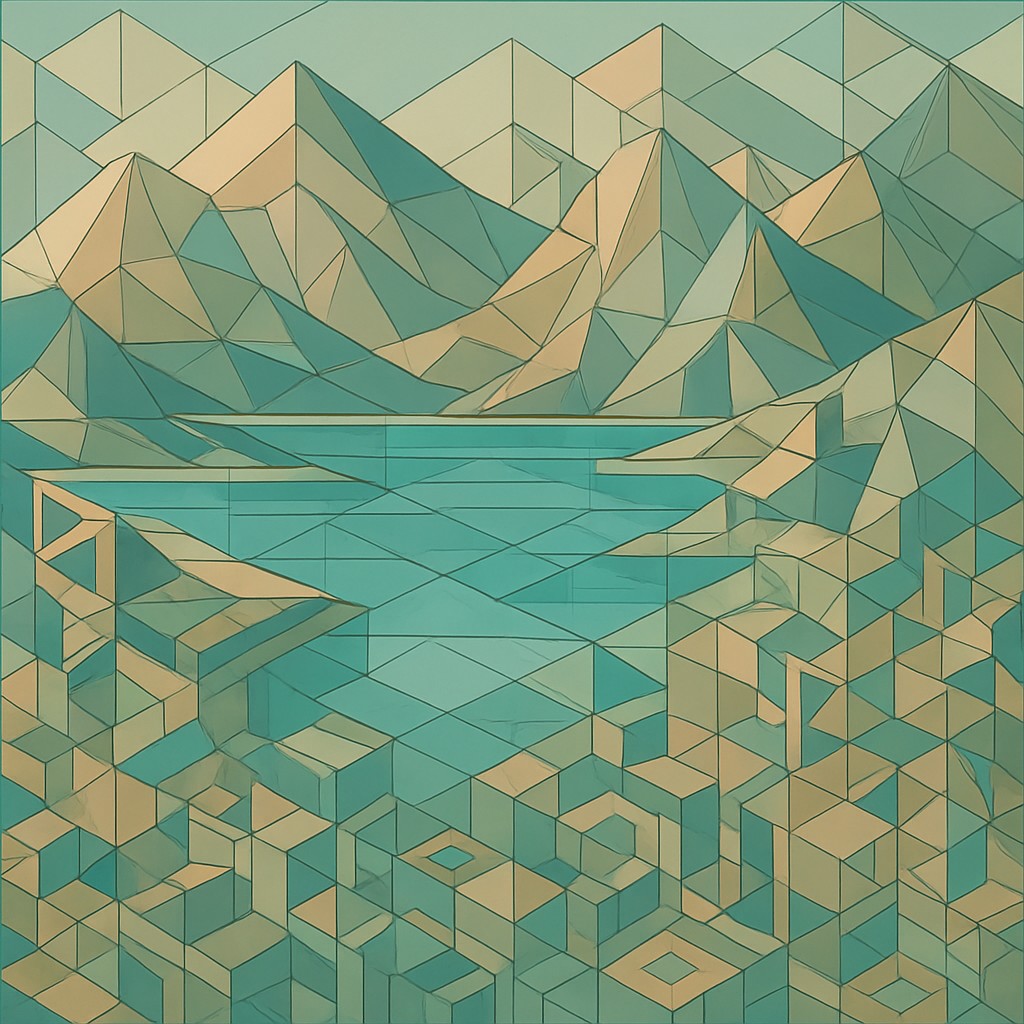serene landscape with mountains and water