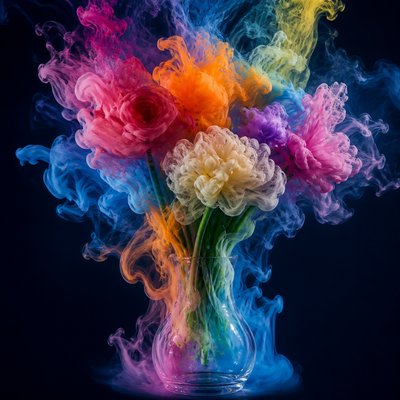 bouquet of flowers in a glass vase
