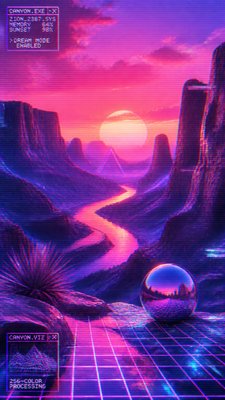a desert canyon under a dramatic sunset sky, no people