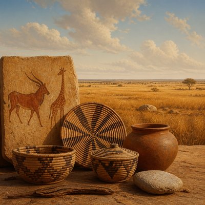 still life with everyday objects — Botswanan Art Style