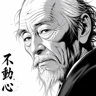 close-up portrait of an elderly person with expressive weathered features