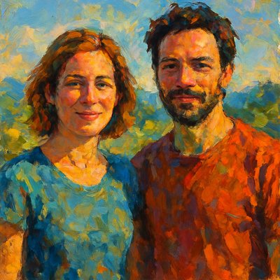 portrait of two people together