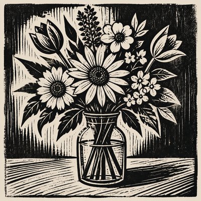 bouquet of flowers in a glass vase
