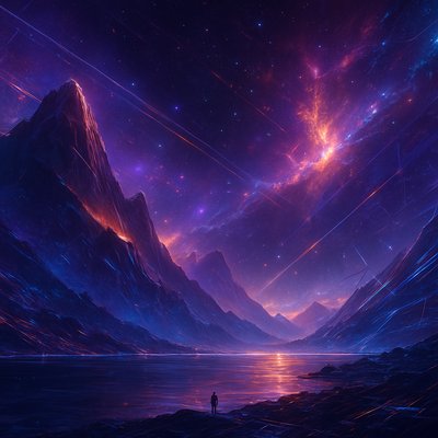 serene landscape with mountains and water