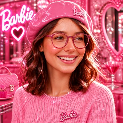 Barbiecore Aesthetic Style Transfer Example