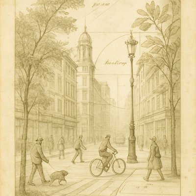 urban street with city activity