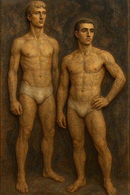 a couple of men standing next to each other