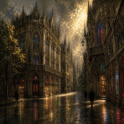 Gothic Architecture Art Style Transfer Example