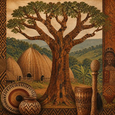 a tree in nature — Ugandan Art Style