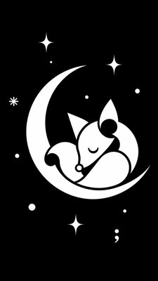 a sleeping baby fox curled on a crescent moon among soft stars, gentle and warm, no text