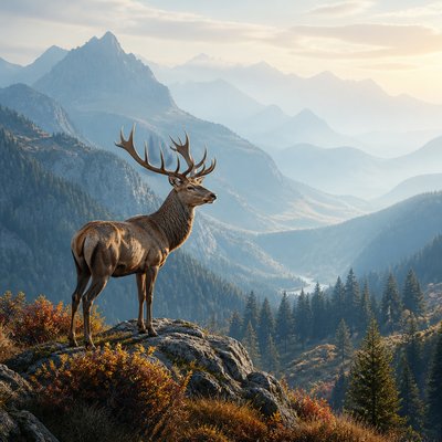 animal standing in natural pose — Atmospheric Perspective Art Style