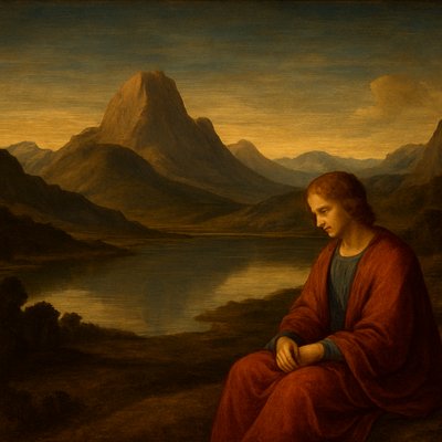 serene landscape with mountains and water