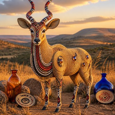 animal standing in natural pose — Eswatini Art Style