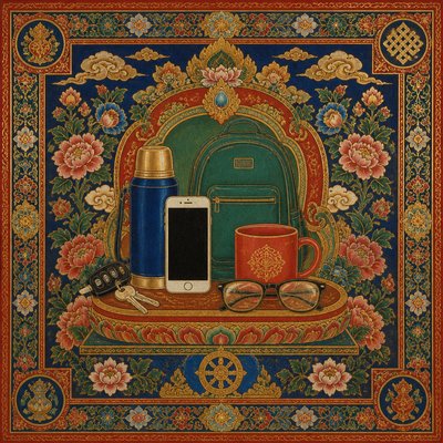 still life with everyday objects — Tibetan Religious Art