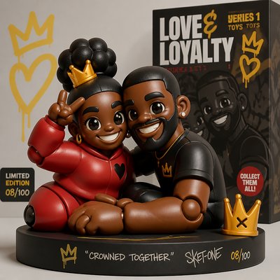 a couple of figurines sitting next to each other