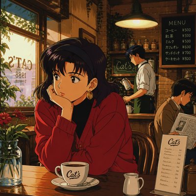 cozy cafe interior with warm lighting