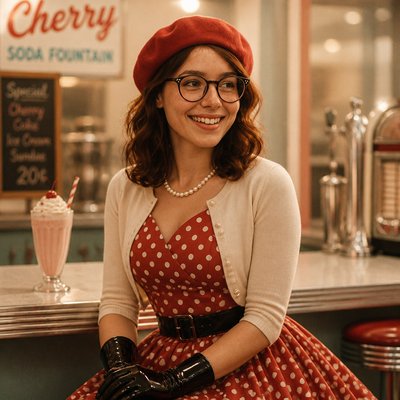 Vintage 50s Fashion Style Style Transfer Example