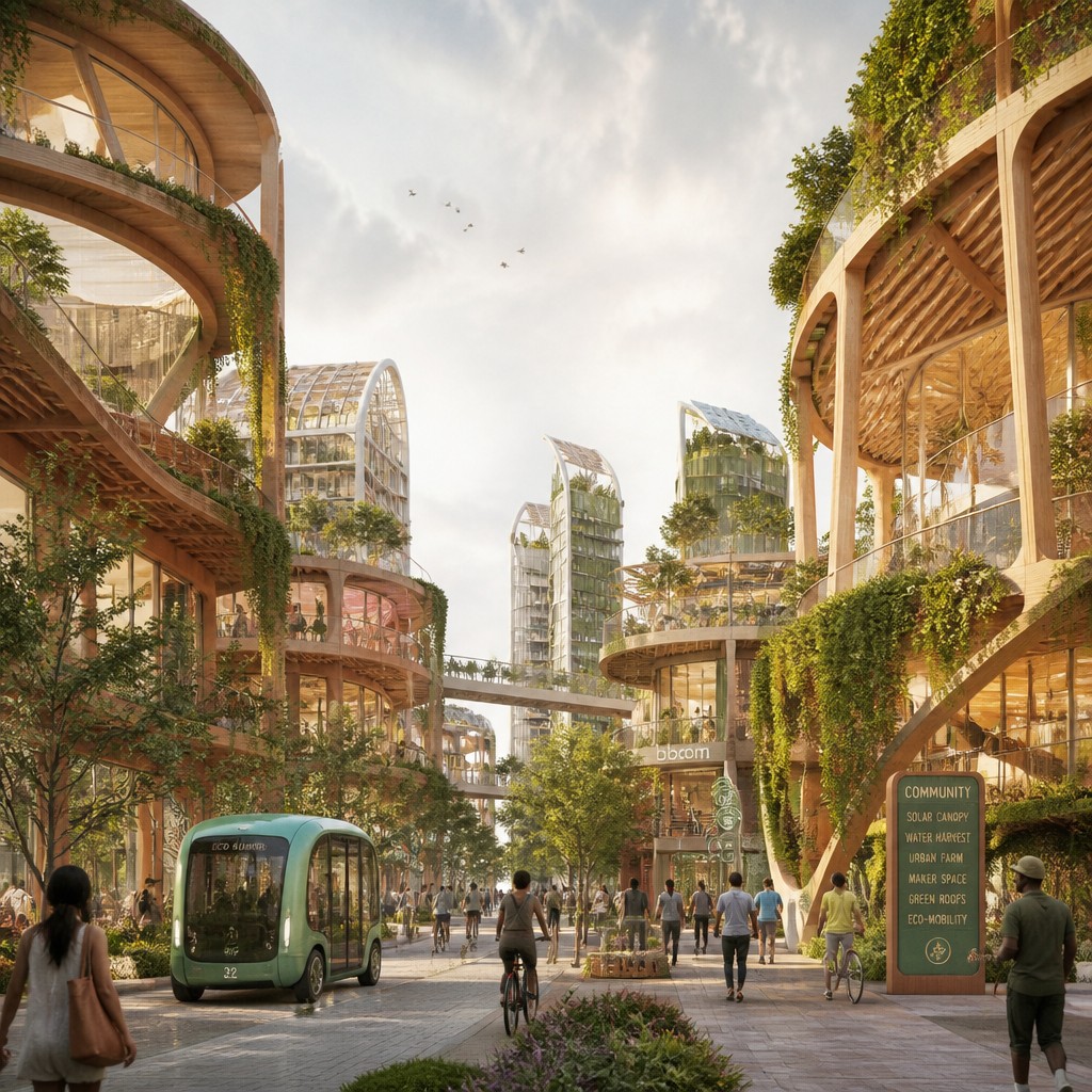 urban street with city activity