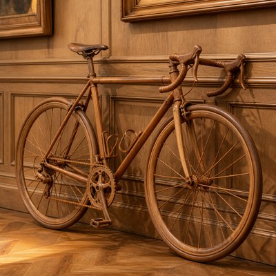 bicyle resting against a wall — Furniture Design Style