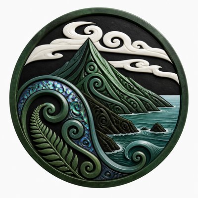 an emblem of a mountain peak inside a circle, simple bold shapes on a plain background, no text or lettering