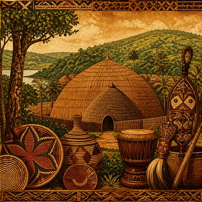 wide landscape with natural scenery — Ugandan Art Style