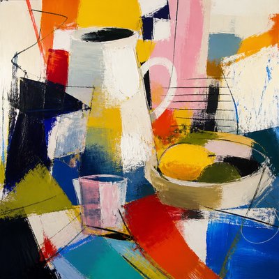 still life with everyday objects — Abstract Art Style