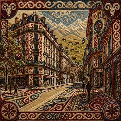Kyrgyz Art Style Style Transfer Example