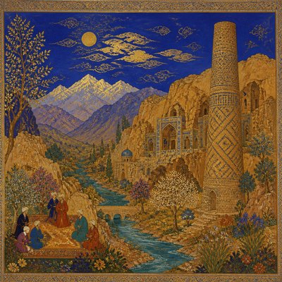 wide landscape with natural scenery — Afghan Art Style