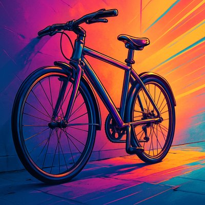 bicyle resting against a wall