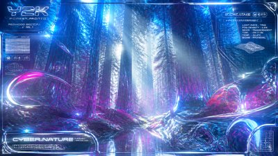 a panoramic redwood forest with light rays through mist, no people