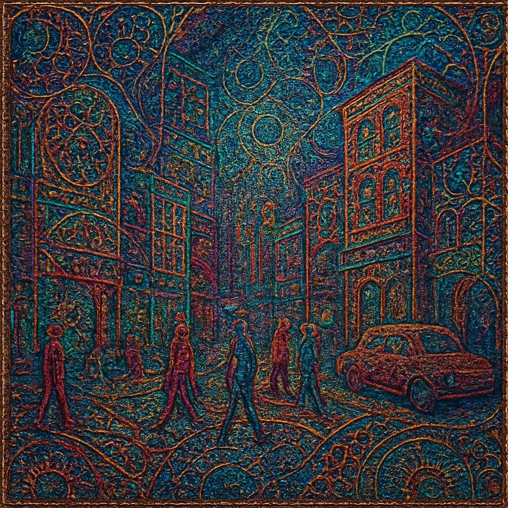 urban street with city activity