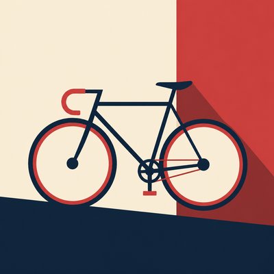 bicyle resting against a wall — Minimalist Geometric Art
