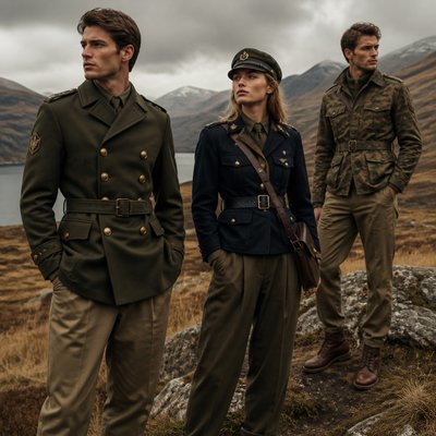 wide landscape with natural scenery — Military-Inspired Fashion
