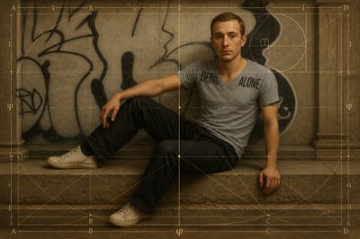 a man sitting on a ledge with his legs crossed