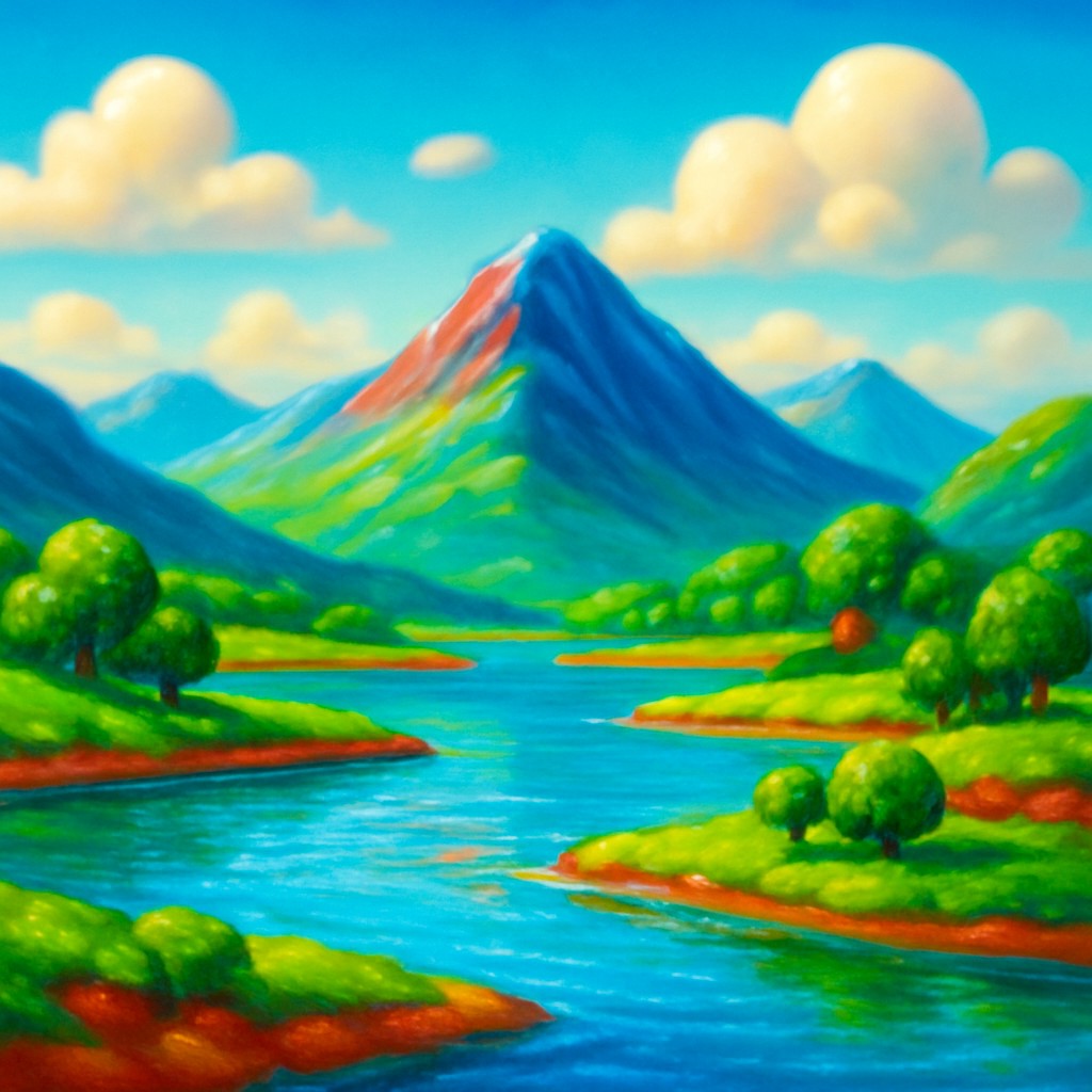 serene landscape with mountains and water