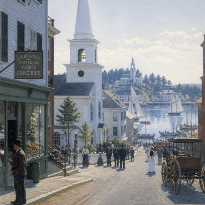 urban street with city activity