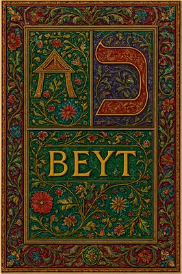 A picture of the Hebrew letter Beyt including both the paleo symbol of the bedouin tent meaning "house, family, in" and the modern Beyt symbol, the number 2 and the name of the letter "Beyt" 