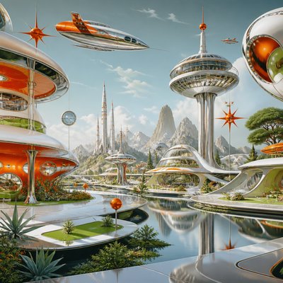 wide landscape with natural scenery — Space Age Aesthetic