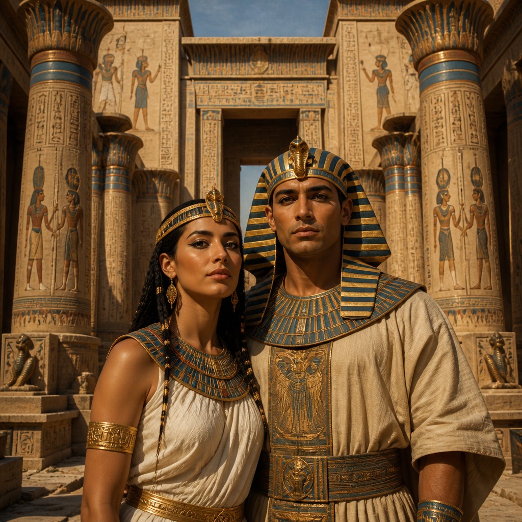 portrait of two people together — Ancient Egyptian Architecture