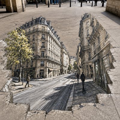 3D Illusion Street Art Style Style Transfer Example