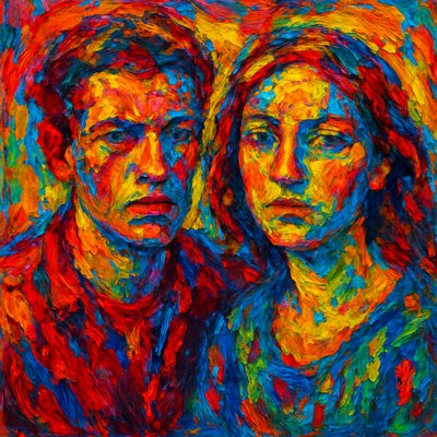 portrait of two people together